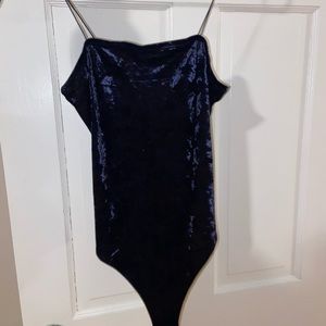 Garage blue velvet bodysuit size M